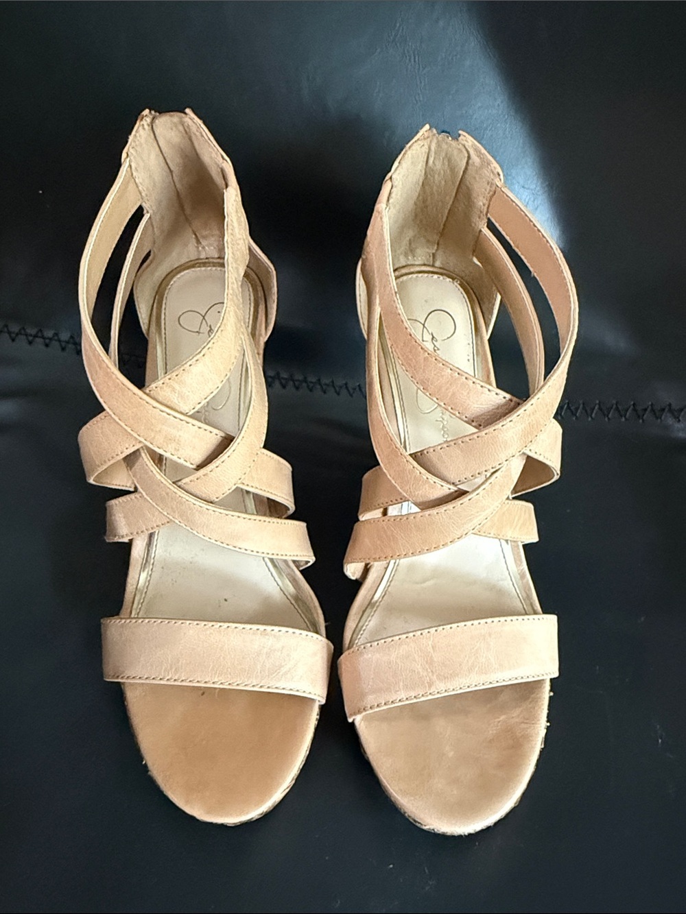 Jessica Simpson Nude Tan Strappy Heeled Sandals